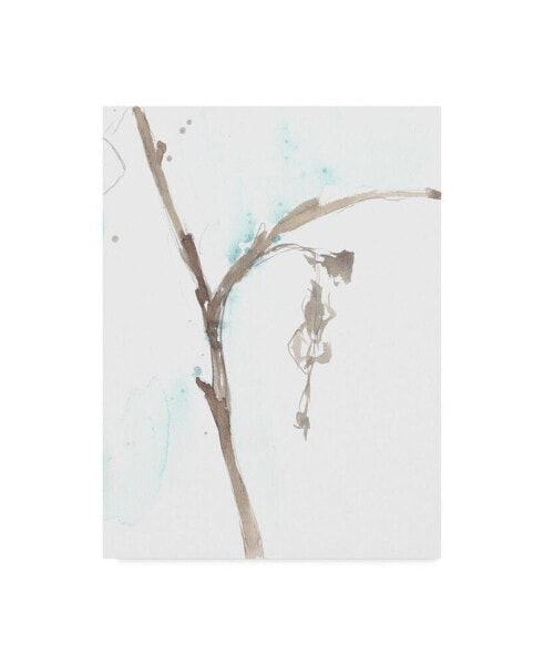 Jennifer Goldberger Ginkgo on Dusty Teal VIII Canvas Art - 15" x 20"