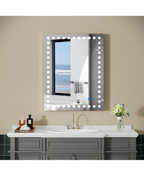 36x28" LED Bathroom Mirror with Anti-Fog, Memory, and Touch Sensor