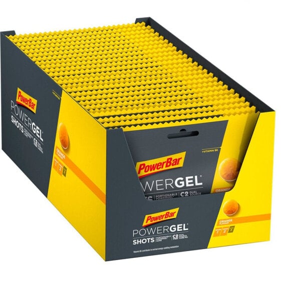 Энергетические жели PowerBar PowerGel Shot 60 г 24 шт. Апельсиновые жели в коробке