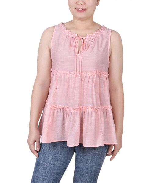 Petite Sleeveless Tiered Blouse