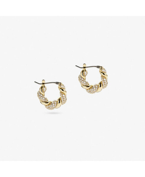 Twisted Hoop Earrings - Paris Small Pave