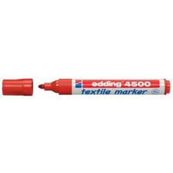 EDDING Textielmarker e-4500 - Red - Bullet tip - Red,White - 3 mm - Fabric