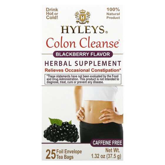 Colon Cleanse, Blackberry, Caffeine Free, 25 Tea Bags, 1.32 oz (37.5 g)