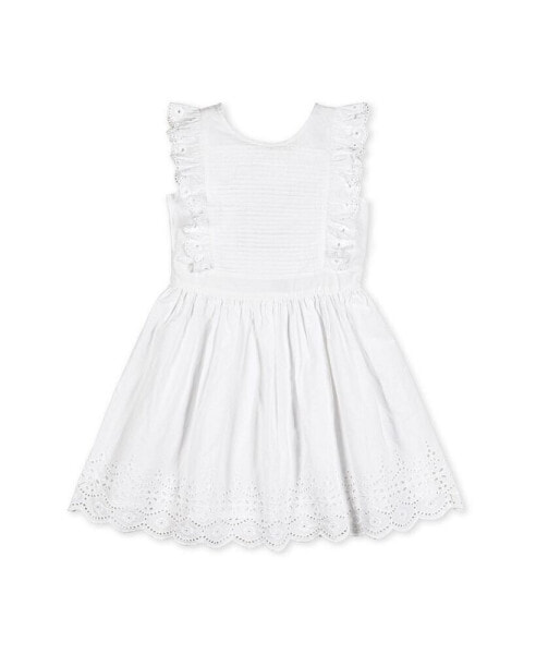 Little Girls Organic Cotton Flutter Sleeve Fit and Flare Dress