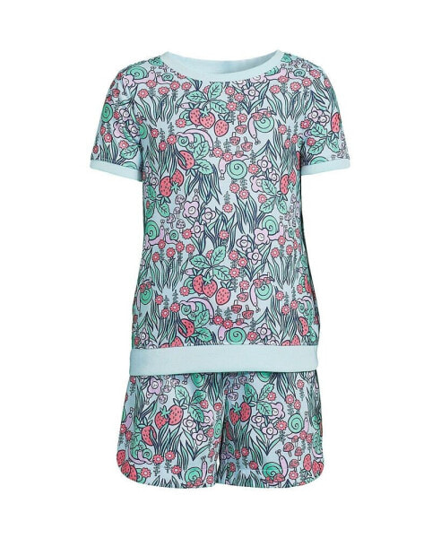 Big Girls Short Sleeve Tee and Shorts Pajama Set