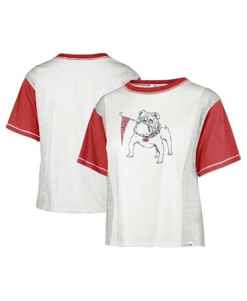 Women's White Distressed Georgia Bulldogs Vault Premier Tilda T-shirt