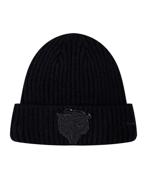Шапка Pro Standard для мужчин Чикаго Беарс Triple Black Cuffed Knit Hat