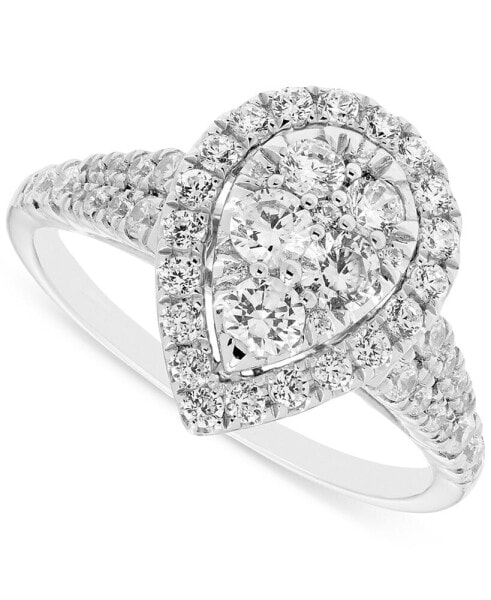 Кольцо Macy's Diamond Teardrop Cluster Halo ENG1WGF14K.