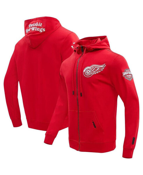 Men's Red Detroit Red Wings Classic Chenille Full-Zip Hoodie Jacket