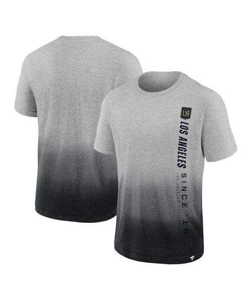 Men's Heathered Gray, Black LAFC Dip-Dye T-shirt