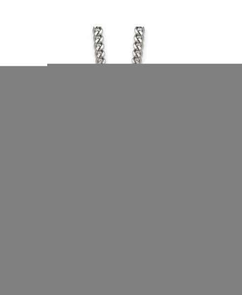 Grey Carbon Fiber Inlay Small Cross Pendant Curb Chain Necklace