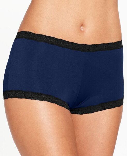 Lace Trim Microfiber Boyshort Underwear 40760