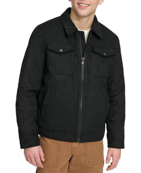 Men's Faux Suede Trucker Jacket