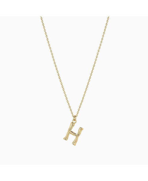 Textured Initial Letter Necklace