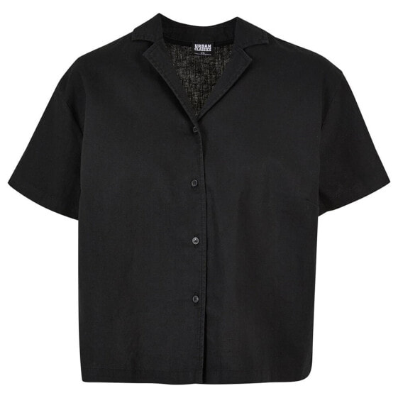 URBAN CLASSICS Linen Mixed Resort Short Sleeve Shirt