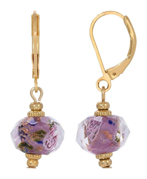 Women's Crystal Purple Rose Earrings