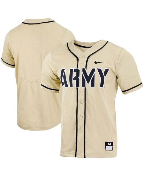 Men's Gold Army Black Knights Replica Full-Button Baseball Jersey