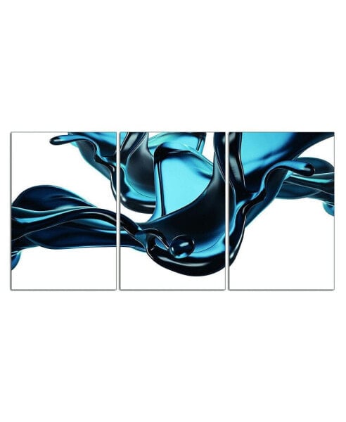 Abstract Liquid In 3 Piece Acrylic Wall Art (36 H X 72 W)