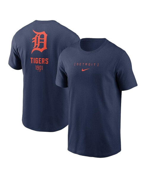 Men's Navy Detroit Tigers Large Logo Back Stack T-Shirt