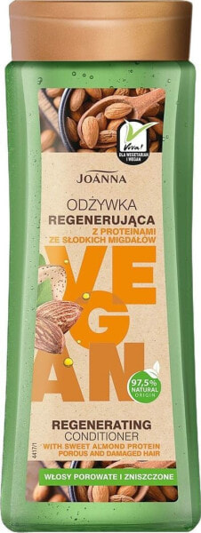 Бальзам для волос регенерирующий Joanna Vegan с протеинами из сладких миндальцев - для пористых и поврежденных волос 300г