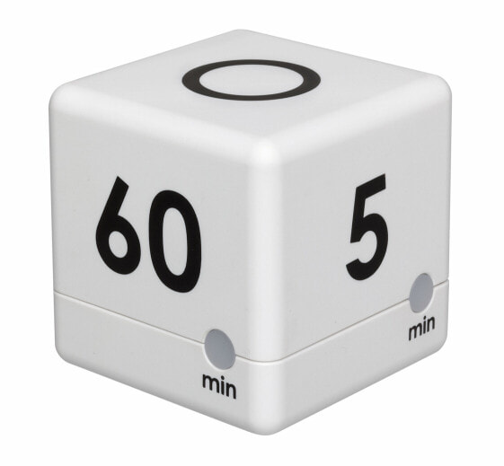 TFA CUBE-TIMER - Digital kitchen timer - Black,White - 60 min - Plastic - Freestanding - AAA