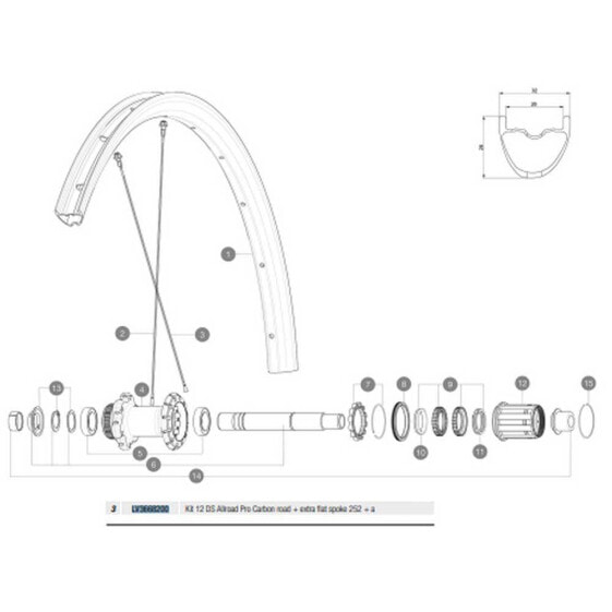 MAVIC Spokes Allroad Pro Carbon SL R+ 650B Rear Right 12 Units