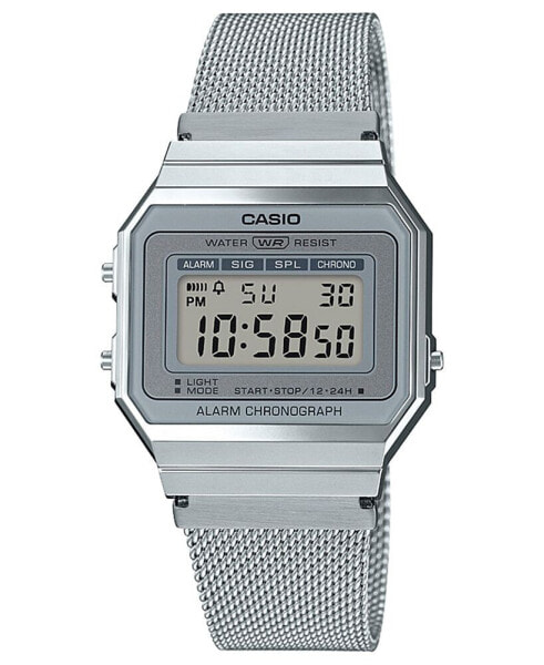Unisex Digital Stainless Steel Mesh Bracelet Watch 35.5mm