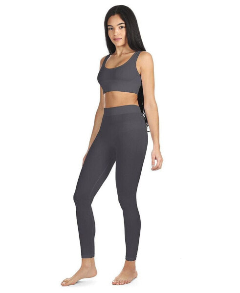 Women's Seamless Ribbed Leggings with Wide Waistband