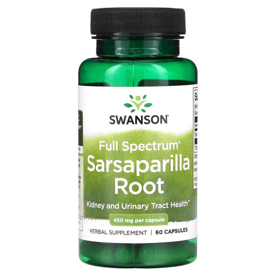 Трава Swanson Корень сарсапариллы Full Spectrum, 450 мг, 60 капсул
