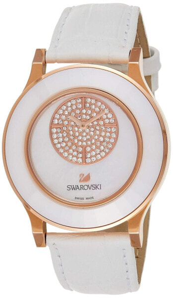 SWAROVSKI Octea Classica Asymmetric White Rose Gold Tone Watch 5095482