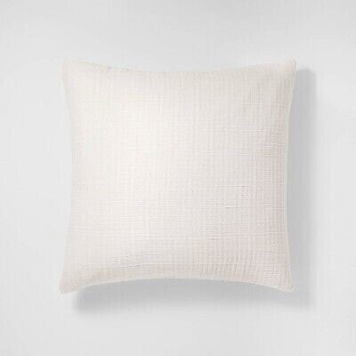 Euro Reversible Textured Cotton Chambray Coverlet Sham White - Casaluna