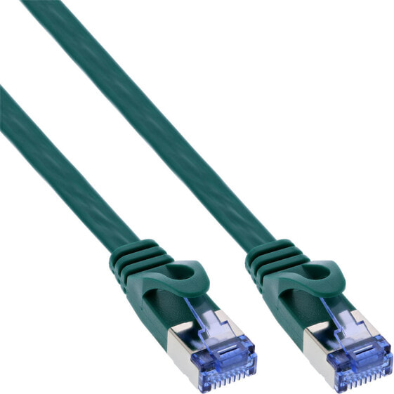 InLine Flat patch cable - U/FTP - Cat.6A - green - 7m