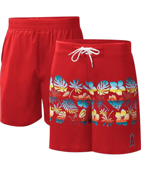 Men's Red Los Angeles Angels Breeze Volley Swim Shorts