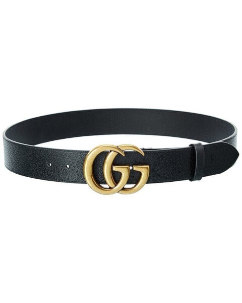 Gucci Double G Leather Belt Men's Black 90