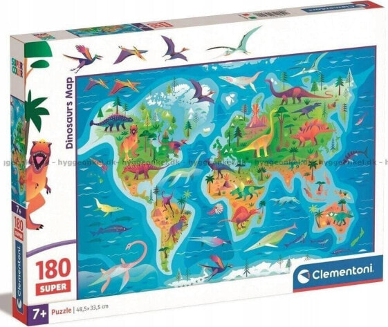 Clementoni Puzzle 180 elementów Dinosaurs Map