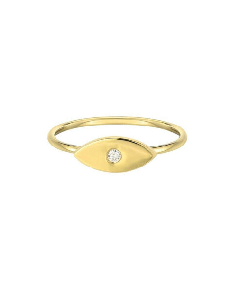 14K Gold Diamond Evil Eye Ring