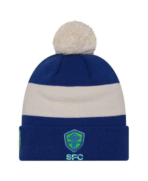 Men's Blue Seattle Sounders FC 2024 Kick Off Collection Cuffed Knit Hat with Pom