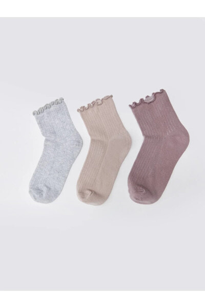 Kadın Düz Soket Çorap 3'lü Paket