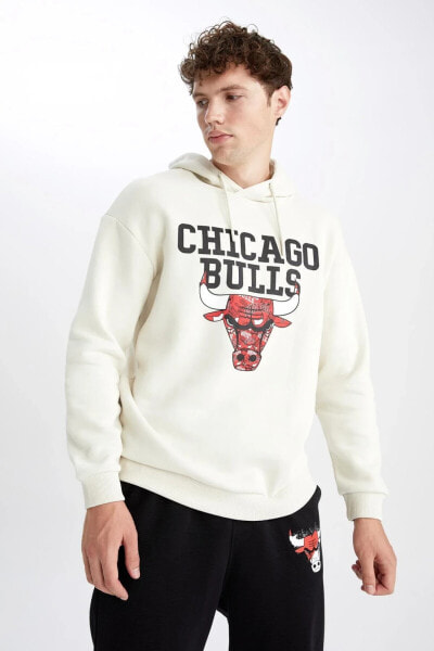 Fit Nba Chicago Bulls Boxy Fit Kapüşonlu Sweatshirt
