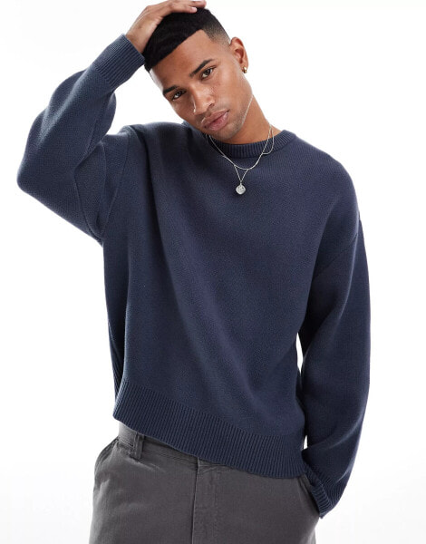 Weekday Cypher oversized jumper in dusty blue