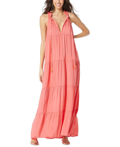Women's Tiered Maxi Dress Swim Cover-Up