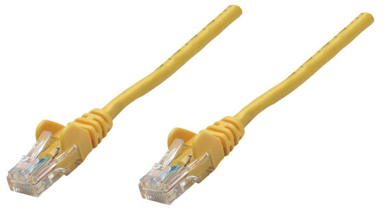 Intellinet Network Patch Cable - Cat6 - 0.25m - Yellow - CCA - U/UTP - PVC - RJ45 - Gold Plated Contacts - Snagless - Booted - Lifetime Warranty - Polybag - 0.25 m - Cat6 - U/UTP (UTP) - RJ-45 - RJ-45