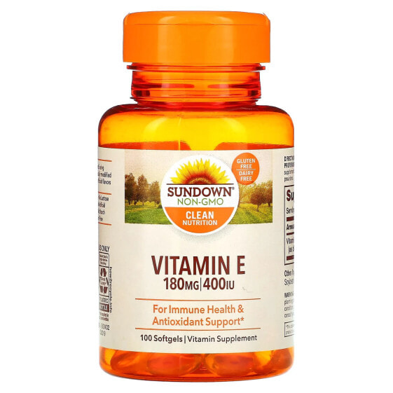 Витамин Е Sundown Naturals, 180 мг (400 МЕ), 100 капсул