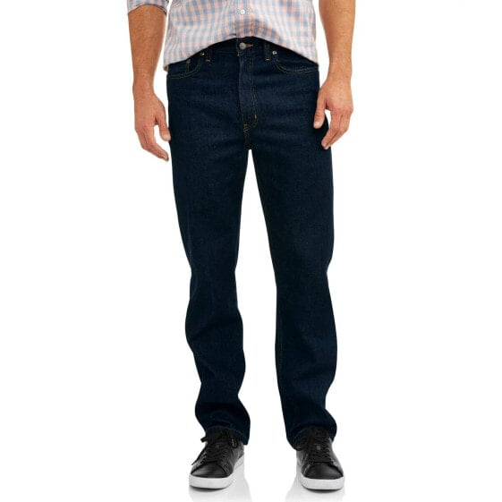 George Relaxed Fit Jeans Men's 30X30 Blue 100% Cotton Pull-On 5 Pockets Solid