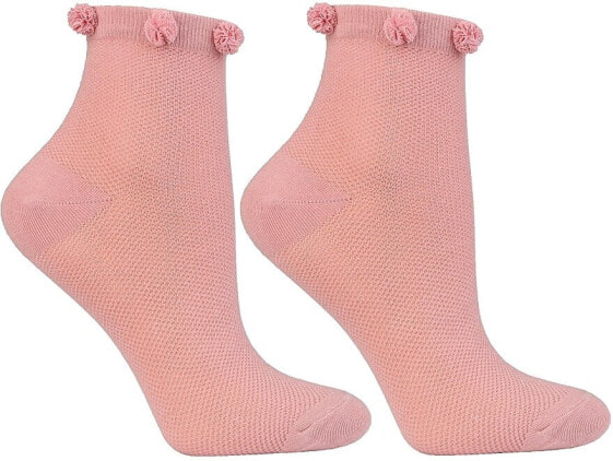 Kurze Damensocken mit Pompons rosa - Moraj 25 (38-40)