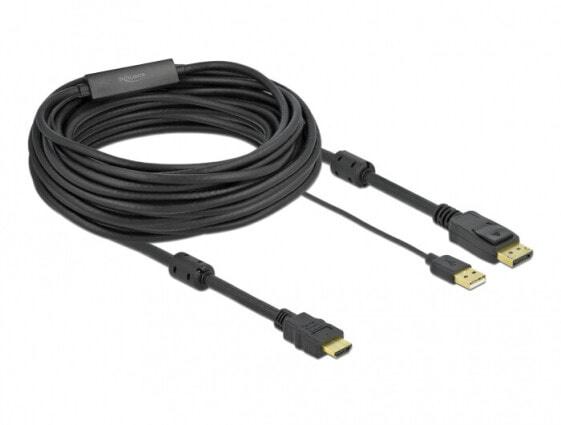 Кабель HDMI Type A (Standard) - DisplayPort + USB Type-A - Male - Male - Straight Delock 10 м