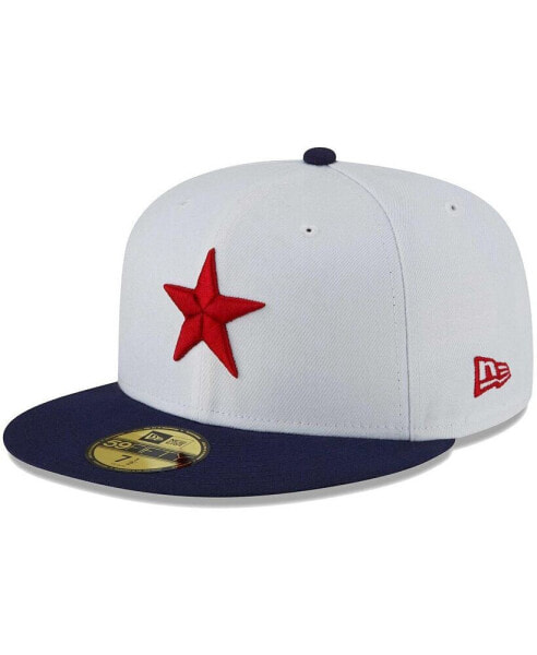 Головной убор New Era мужской Белый Детройт Stars Cooperstown Collection Turn Back The Clock 59FIFTY Fitted Hat