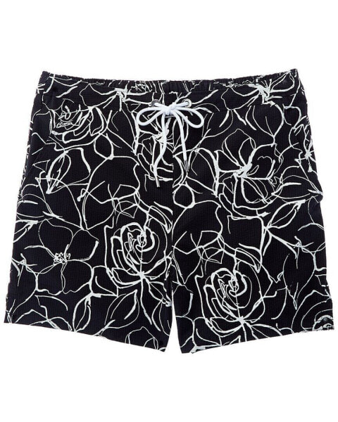 Ted Baker Floral Seersucker Swim Short Men's Black 6