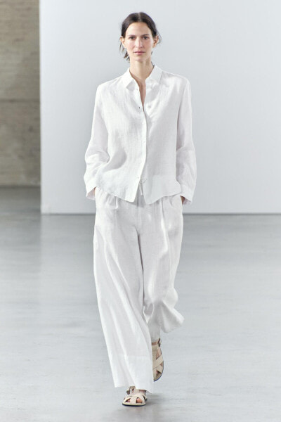 Zw collection 100% linen palazzo trousers