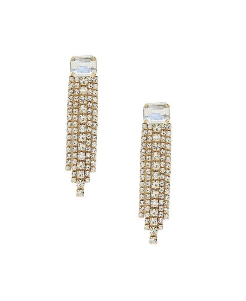 Formal Crystal Fringe Drop Earrings